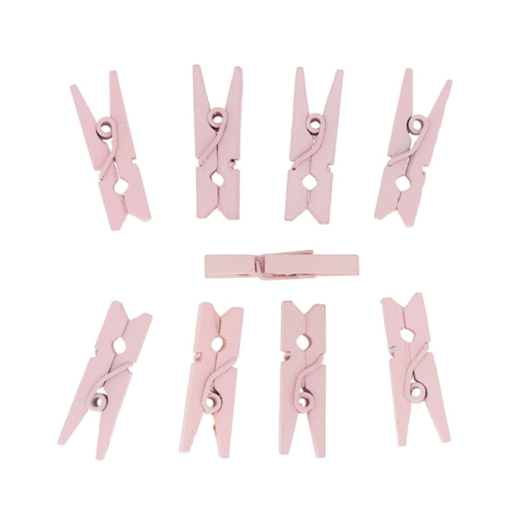 WOODEN FIGURES - CLOTHESPIN - 25х7х4mm PINK (LIGHT) - 20pcs.