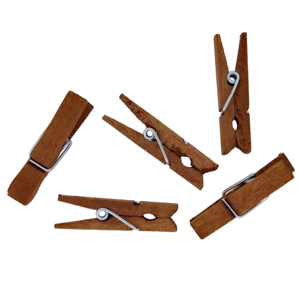 WOODEN FIGURES - CLOTHESPIN - 35х10х7mm NATURAL (DARK) - 20pcs.