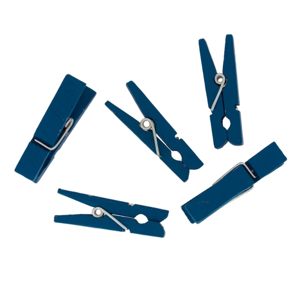 WOODEN FIGURES - CLOTHESPIN - 35х10х7mm BLUE (DARK) - 20pcs.