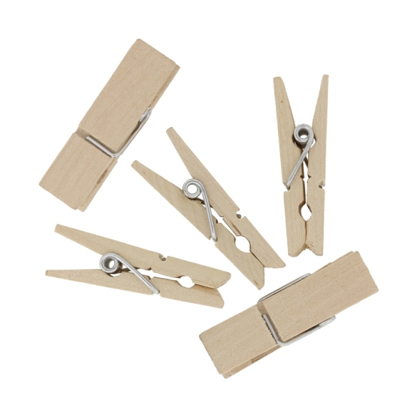 WOODEN FIGURES - CLOTHESPIN - 45х12х12 NATURAL - 15pcs.