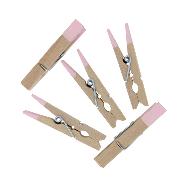 WOODEN FIGURES - CLOTHESPIN - 48х10х7 NATURAL AND PINK - 15pcs.