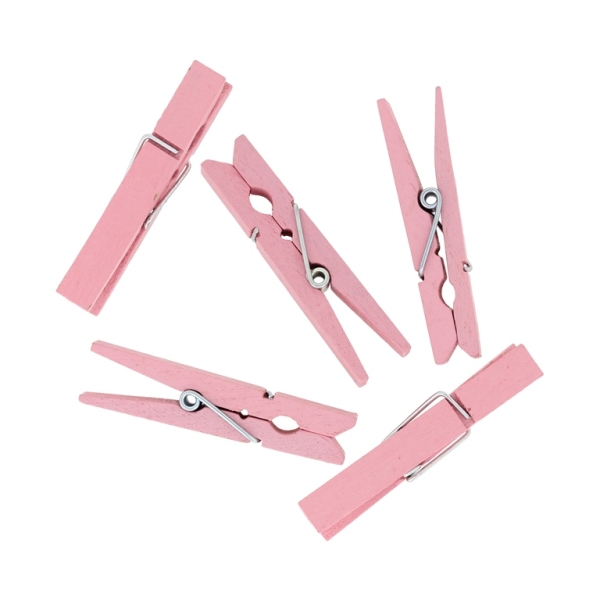 WOODEN FIGURES - CLOTHESPIN - 48х10х7 PINK - 15pcs.