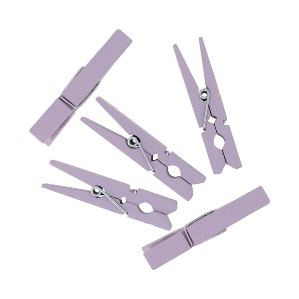 WOODEN FIGURES - CLOTHESPIN - 48х10х7mm PURPLE (LIGHT) - 15pcs.