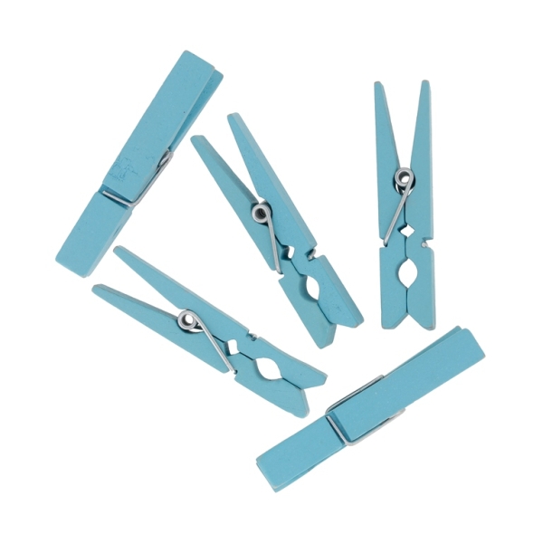 WOODEN FIGURES - CLOTHESPIN - 48х10х7mm BLUE (LIGHT) - SECOND-RATE - 15pcs.