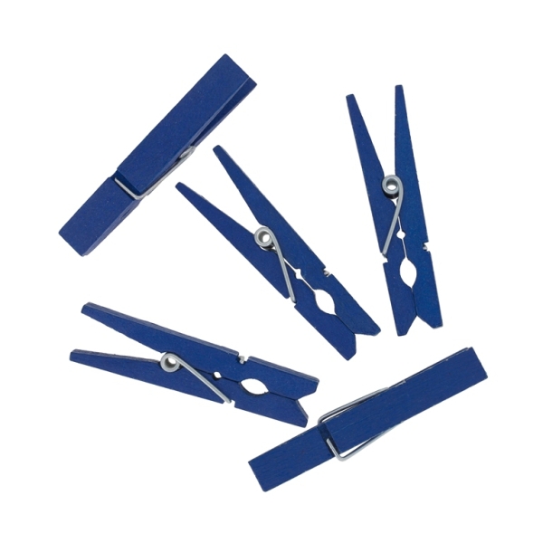 WOODEN FIGURES - CLOTHESPIN - 48х10х7mm BLUE (DARK) 02 - 15pcs.