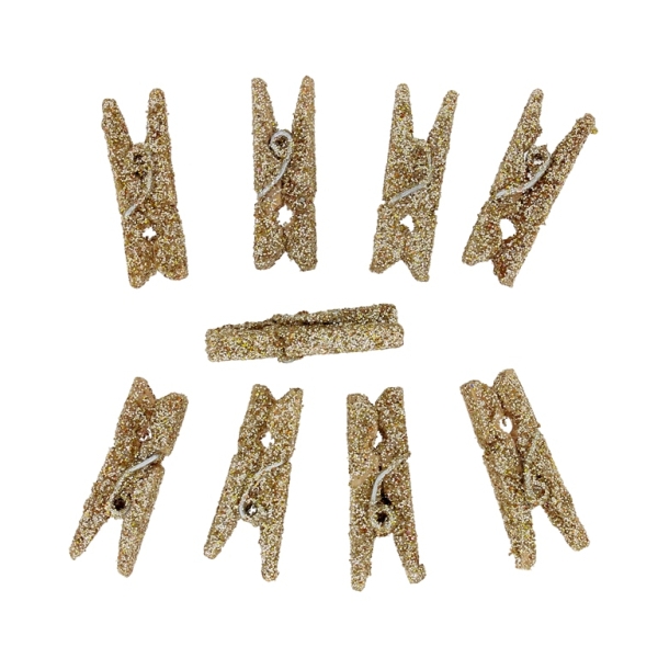 WOODEN FIGURES - CLOTHESPIN - GLITTER - 25х8х4mm GOLD - 20pcs.