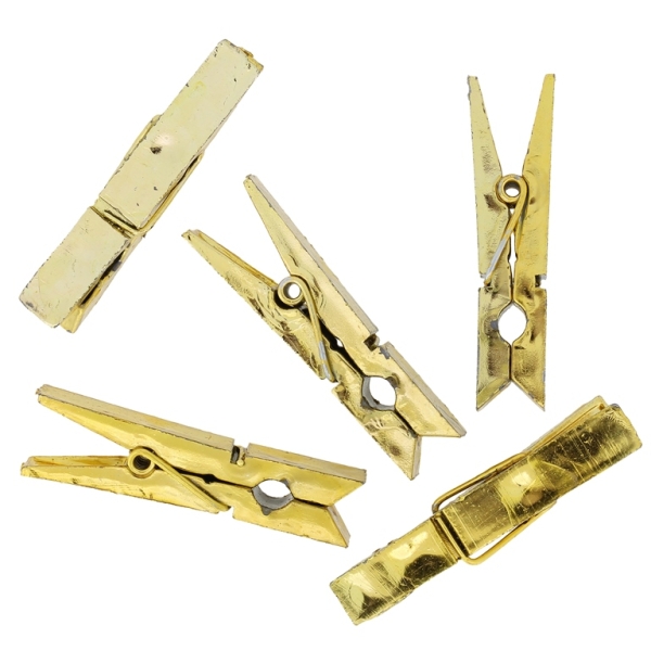 PLASTIC FIGURES - CLOTHESPIN - 45х10х7mm GOLD - SECOND-RATE - 15pcs.