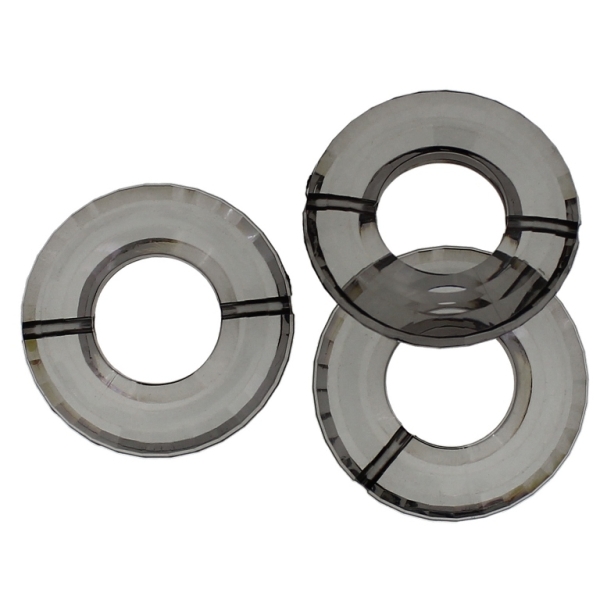 TRANSPARENT PLASTIC BEADS - RING FACETED 02 - INNER HOLE 16mm - 34x7mm GRAY V70 - 50g Hole-2.0mm (10pcs.)