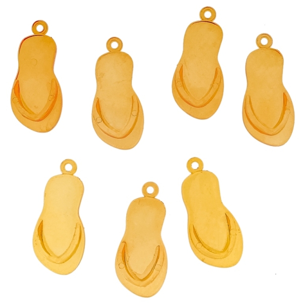 TRANSPARENT PLASTIC BEADS - PENDANT SLIPPER - 33x15x17mm ORANGE V24 - 50g Hole-2.0mm (35pcs.)