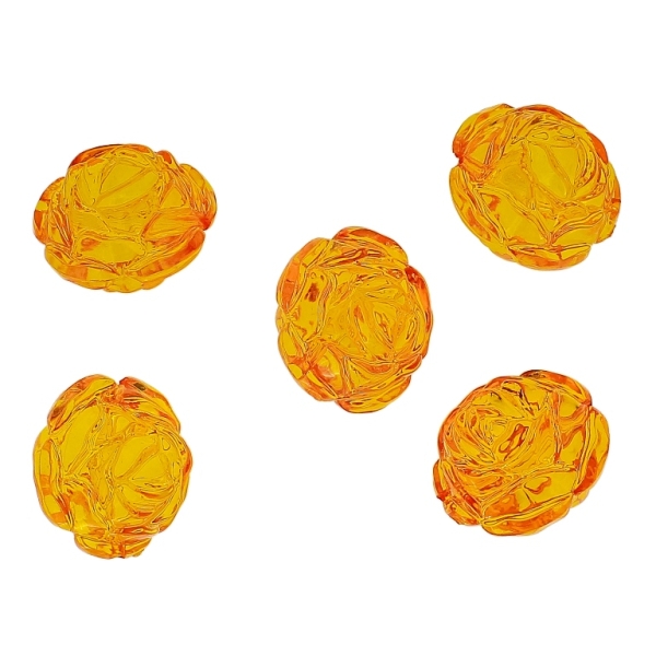 TRANSPARENT PLASTIC BEADS - BALL ROSE - 24mm ORANGE V25 - PACKAGE 500g Hole-3.0mm (90pcs.)