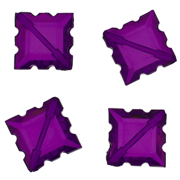 TRANSPARENT PLASTIC BEADS - TILE RELIEF - 22x16x7mm VIOLET (DARK) V54 - PACKAGE 500g Hole-1.5mm (350pcs.)