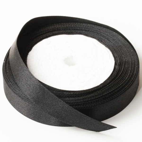 SATIN 1.5cm - BLACK 039 - 25yards(22m)