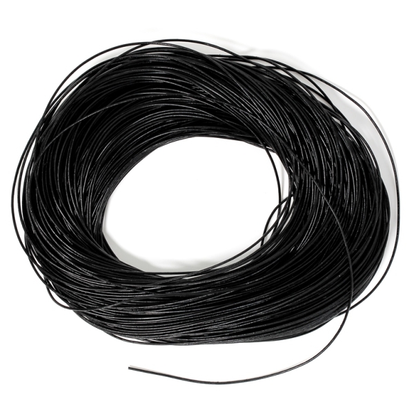 LEATHER NATURAL - ROUND - 1.0mm BLACK - 100yards(91m)