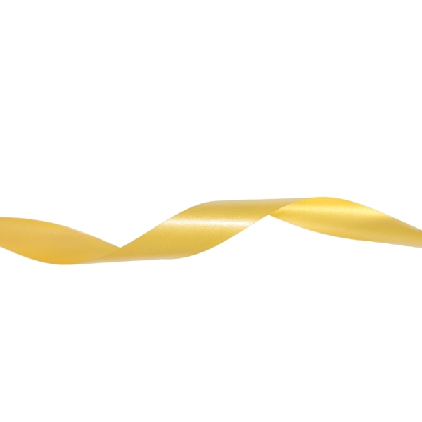 DECORATIVE RIBBON FOR FLOWERS AND PACKAGING - PVC - MONOCHROME - 1.8cm YELLOW 016 - PACKAGE 10x12meters