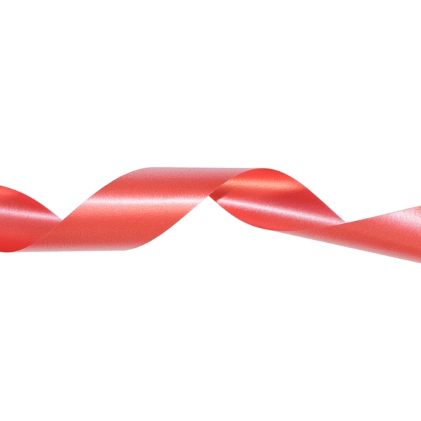 DECORATIVE RIBBON FOR FLOWERS AND PACKAGING - PVC - MONOCHROME - 2.8cm RED А - 12meters