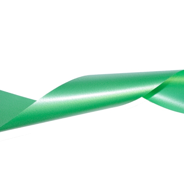 DECORATIVE RIBBON FOR FLOWERS AND PACKAGING - PVC - MONOCHROME - 5.0cm GREEN GRASSY (LIGHT) 019 - 12meters