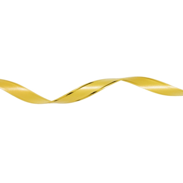 DECORATIVE RIBBON FOR FLOWERS AND PACKAGING - PVC - MONOCHROME - METALLIC EDGE - GOLD - 1.2cm YELLOW 016 - 10meters