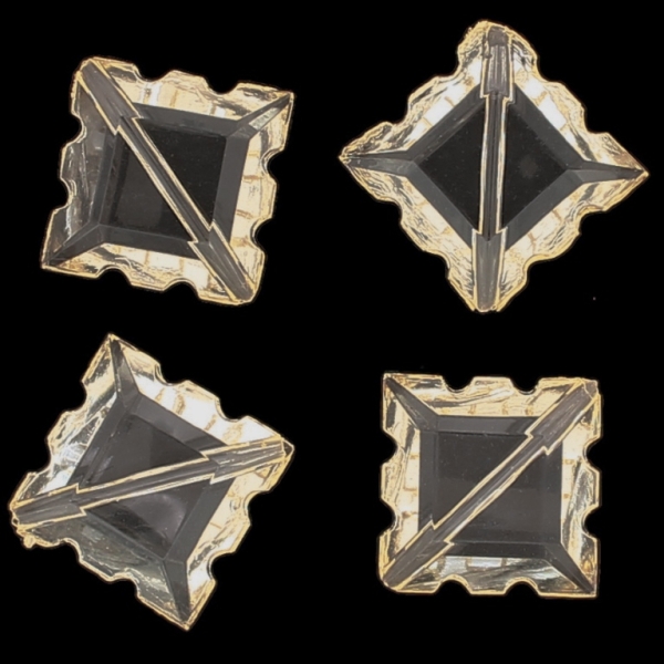 TRANSPARENT PLASTIC BEADS - TILE RELIEF - 22x16x7mm CHAMPAGNE (DARK) V16 - 50g Hole-1.5mm (35pcs.)