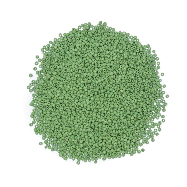 GLASS SEED BEADS - BALL 2mm - OPAQUE - GREEN 44 - PACKAGE 450g Hole-0.8mm