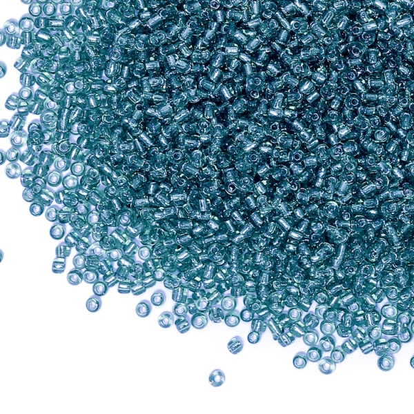 GLASS SEED BEADS - BALL 2mm - SILVER LINED - BLUE (LIGHT) 23В - 50g Hole-0.8mm