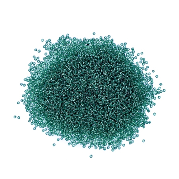 GLASS SEED BEADS - BALL 2mm - SILVER LINED - TURQUOISE 51А - PACKAGE 450g Hole-0.8mm