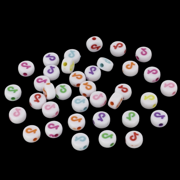 ACRYLIC BEADS - DISK TIKTOK - 7x4mm MIX (LIGHT) - 50g Hole-1.8mm (356pcs.)