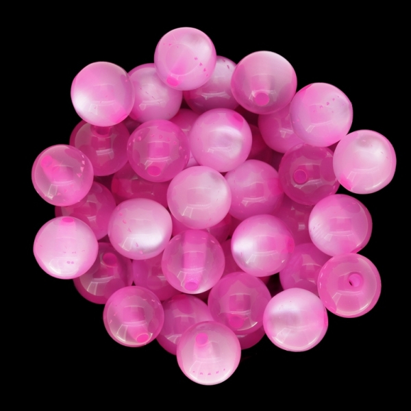 RESIN PLASTIC BEADS - CAT'S EYE - BALL - 10mm CYCLAMEN (LIGHT) - 25pcs. Hole-2.0mm