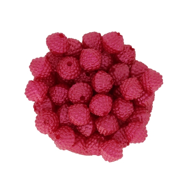 ACRYLIC IMITATION PLASTIC PEARLS EMBOSSED - BICONUS ROUGH - 9x10mm RED - 50g Hole-2.2mm (122pcs.)