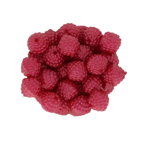 ACRYLIC IMITATION PLASTIC PEARLS EMBOSSED - BICONUS ROUGH - 11x12mm RED (DARK) - 50g Hole-2.0mm (66pcs.)