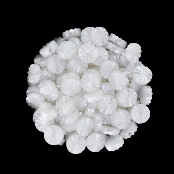 ACRYLIC IMITATION PLASTIC PEARLS EMBOSSED - DISK RELIEF SOCKET - 8x3mm WHITE - 50g Hole-1.6mm (410pcs.)