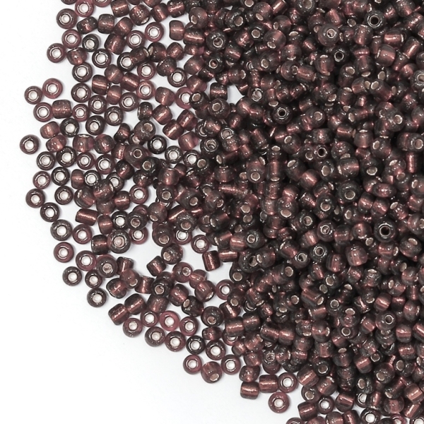 GLASS SEED BEADS - BALL 3mm - SILVER LINED - ROSE DUST 56 - 50g Hole-1.0mm