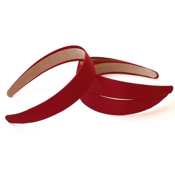 ELEMENTS - HEADBAND - PLASTIC AND SATIN - 130x140x29mm RED (DARK) - PACKAGE 24pcs.