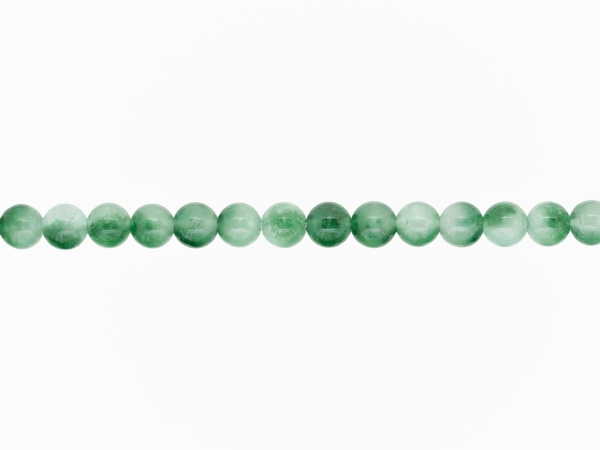 NATURAL STONE BEADS - QUARTZ GREEN 02 - 8mm - STRING (48pcs.) Hole-1.6mm