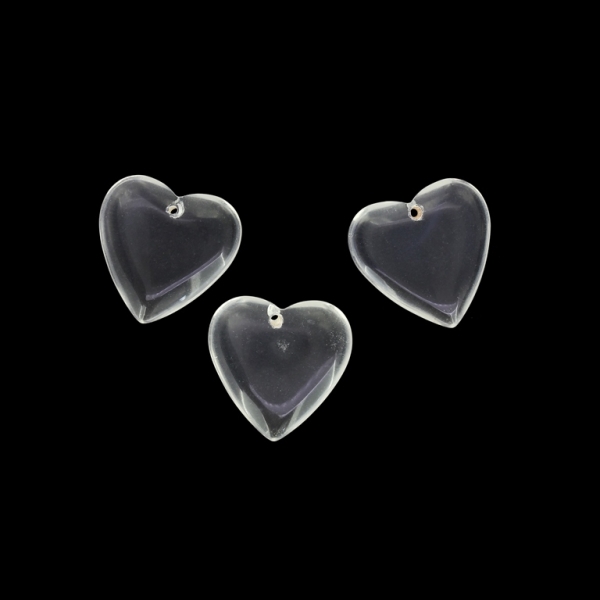 NATURAL STONE PENDANT - HEART 02 - 18x18x5mm - MOONSTONE TRANSPARENT - 4pcs. Hole-0.8mm