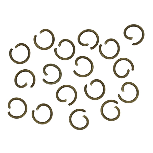 METAL ELEMENTS - JUMP RINGS OPEN - 0.7x6mm ANTIQUE BRONZE - NICKEL FREE - 50g (955pcs.)