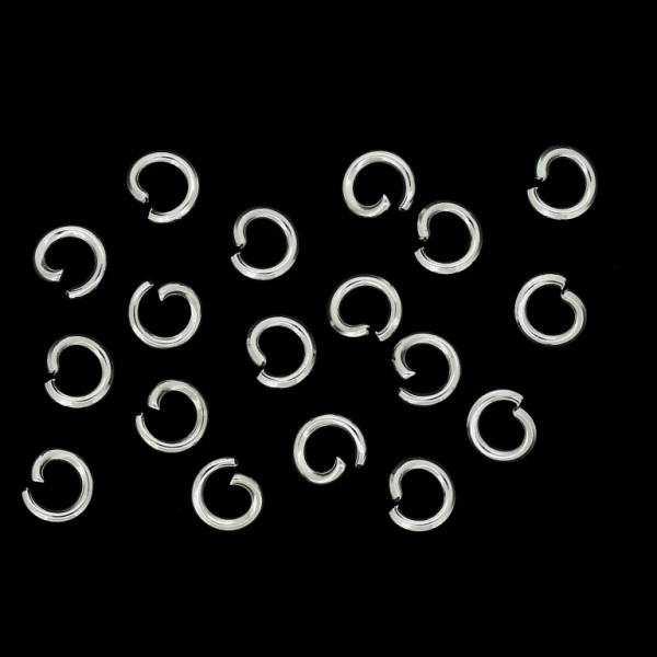 METAL ELEMENTS - JUMP RINGS OPEN - 0.9x5mm NICKEL COLOR - NICKEL FREE - 50g (765pcs.)