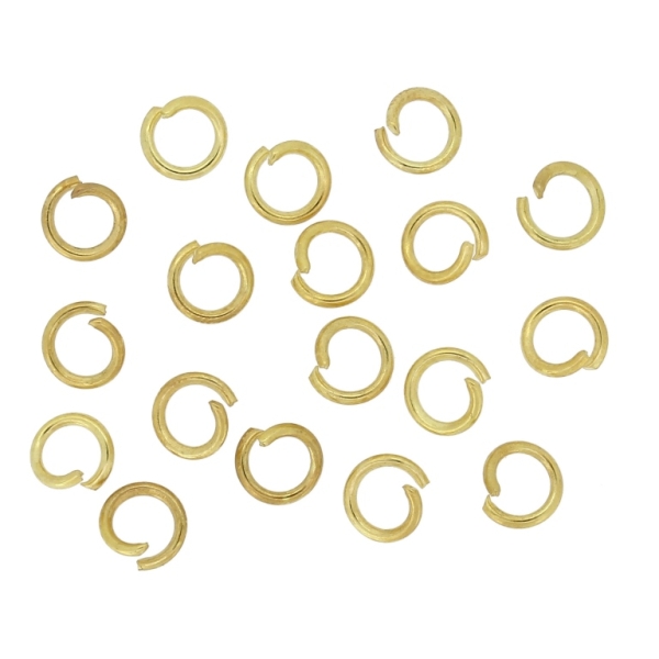 METAL ELEMENTS - JUMP RINGS OPEN - 0.9x6mm GOLD COLOR - NICKEL FREE - 50g (605pcs.)