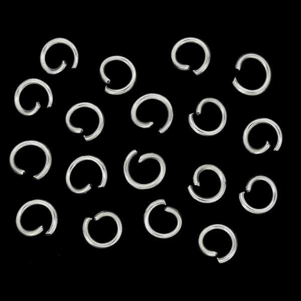 METAL ELEMENTS - JUMP RINGS OPEN - 0.9x6mm NICKEL COLOR - NICKEL FREE - 50g (610pcs.)