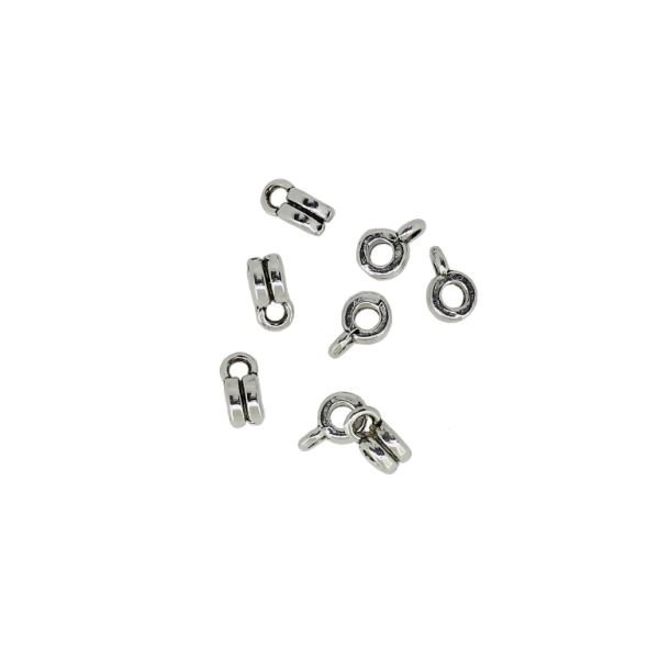 METAL BEADS - ROUND DOUBLE WITH RING 1.5mm - 3x6x4mm NICKEL - 50pcs. Hole-2.0mm