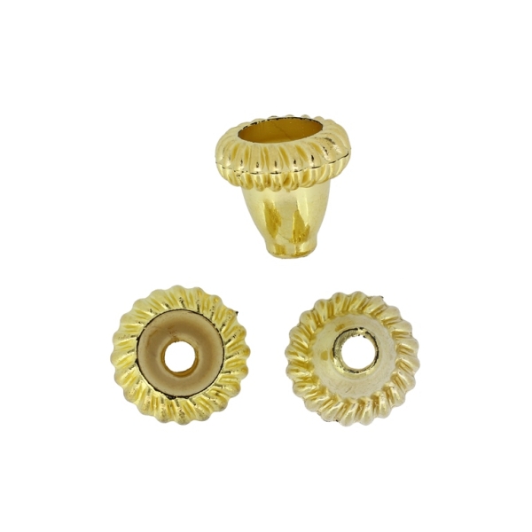 METAL PLATED PLASTIC / CCB BEADS - HAT BELL 01 - 19(Hole-12mm)x18mm GOLD - SECOND-RATE - PACKAGE 250g Hole-5.0mm (162pcs.)