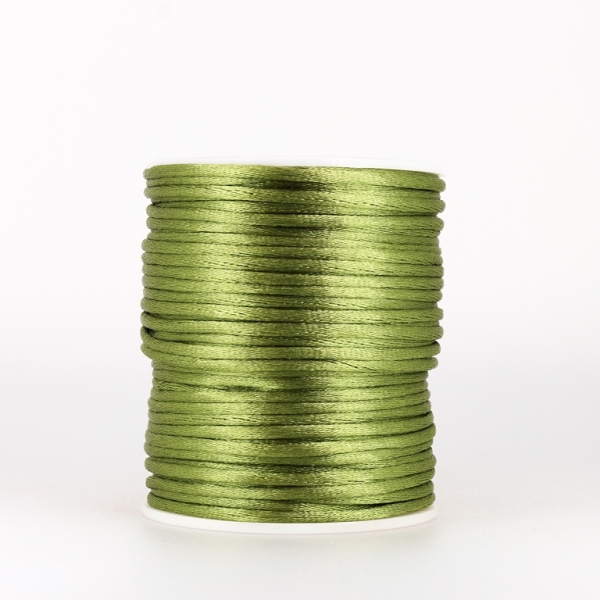 SATIN THREAD 2.0mm - GREEN MILITARY 234 - PACKAGE 3x50meters