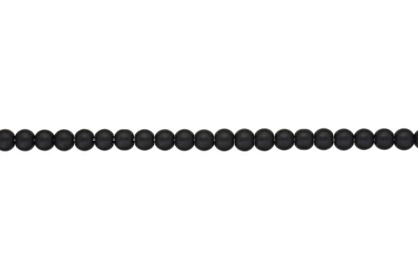 NATURAL STONE BEADS - ONYX BLACK MATTE - 6mm - STRING (64pcs.) Hole-1.0mm