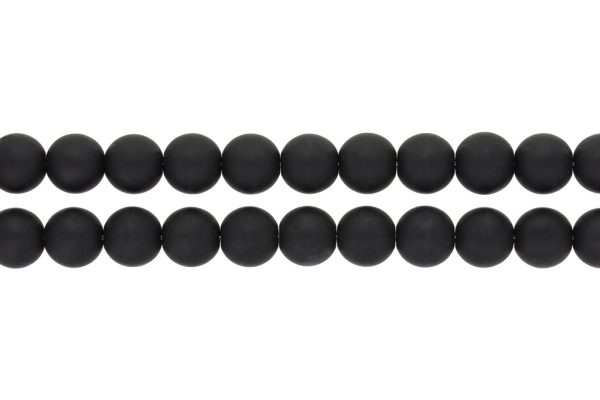 NATURAL STONE BEADS - ONYX BLACK MATTE - 12mm - PACKAGE (2x32pcs.) Hole-2.0mm