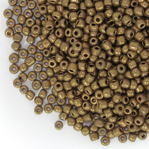 GLASS SEED BEADS - BALL 4mm - IRIS - BROWN 601 - 50g Hole-1.5mm