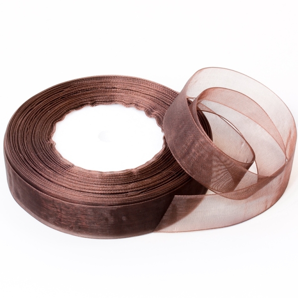 ORGANZA RIBBON 2.0cm - BROWN (DARK) 000 - 50yards(45m)