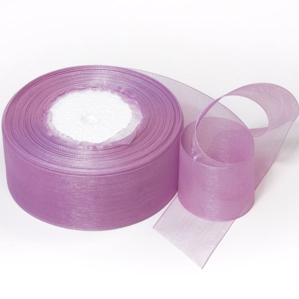 ORGANZA RIBBON 4.0cm - PURPLE 181 - 50yards(45m)