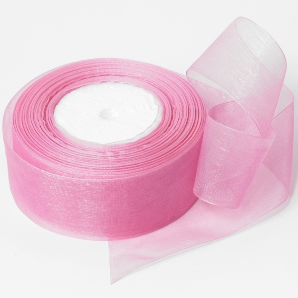 ORGANZA RIBBON 4.0cm - PINK 110 - 50yards(45m)