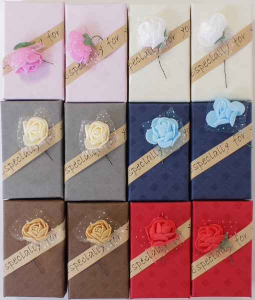 GIFT BOX FOR SET - 5x8x2.5cm - ROSE 02 - MIX COLORS - PACKAGE 24pcs.