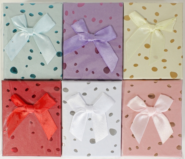 GIFT BOX FOR SET - 7x9x3cm - RIBBON 21 - MIX COLORS - PACKAGE 12pcs.