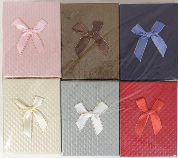 GIFT BOX FOR SET - 10x13x3cm - RIBBON 24 - MIX COLORS - PACKAGE 12pcs.